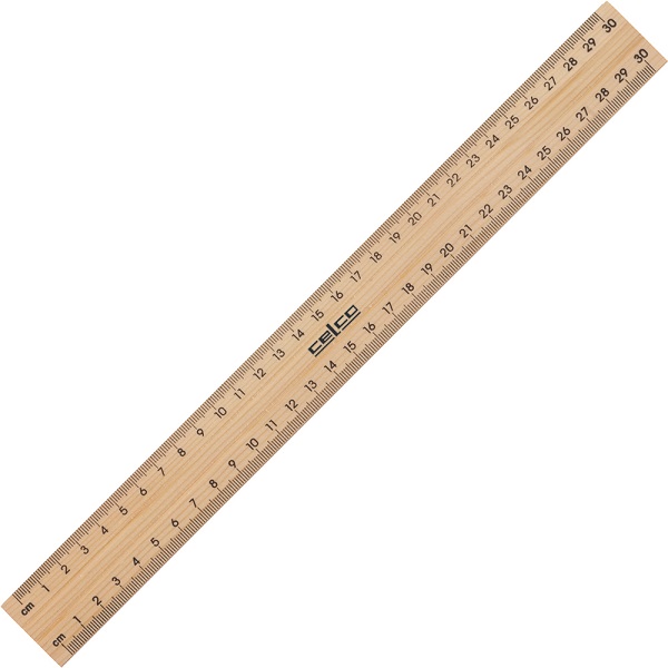 L CELCO Polished Wood Ruler With Metal Edge 30cm 0321760 